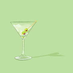 martini with olives