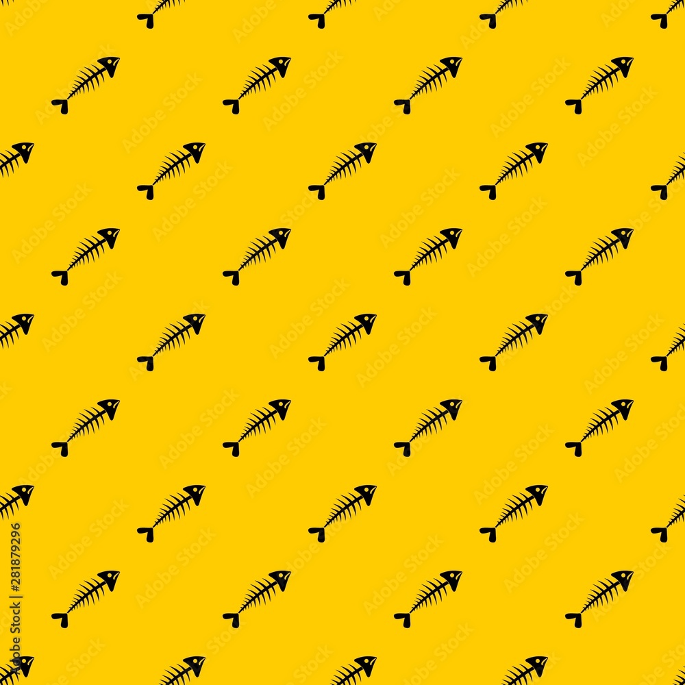 Poster fish bone pattern seamless vector repeat geometric yellow for any design