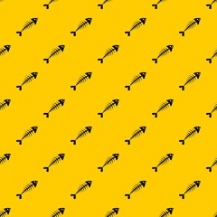 Fish bone pattern seamless vector repeat geometric yellow for any design