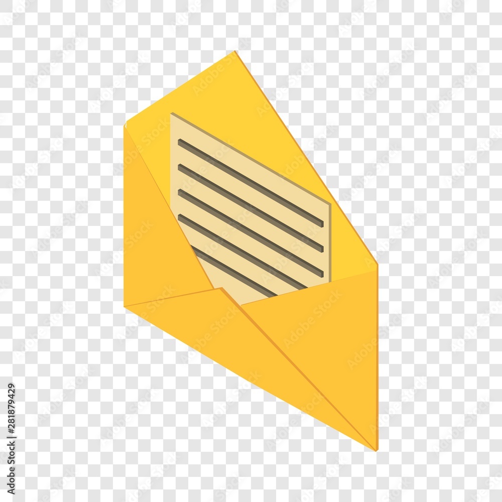 Poster open post envelope icon. isometric illustration of open post envelope vector icon for web