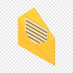 Open post envelope icon. Isometric illustration of open post envelope vector icon for web