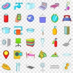 Guest passport icons set. Cartoon style of 36 guest passport vector icons for web for any design