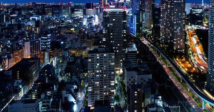 Timelapse of Tokyo city at night