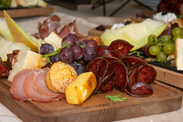 Beautifully decorated table with organic food