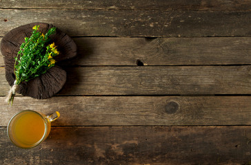 Fresh medicinal herbs. Medicinal herbs (chamomile, wormwood, yarrow, mint, St. John's wort and...
