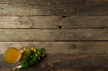 Fresh medicinal herbs. Medicinal herbs (chamomile, wormwood, yarrow, mint, St. John's wort and...