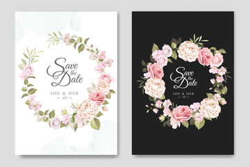 wedding card with beautiful roses template