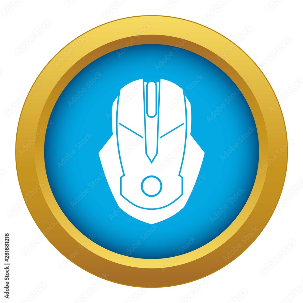 Aufkleber computer mouse icon blue vector isolated on white background for any design