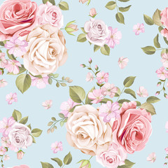 beautiful roses seamless pattern