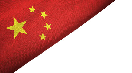 China flag left side with blank copy space