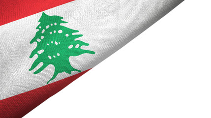 Lebanon flag left side with blank copy space