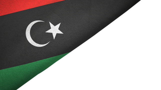 Libya flag left side with blank copy space