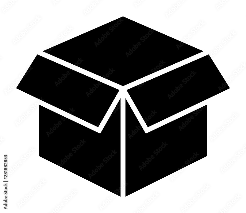 Aufkleber empty open shipping box or unboxing flat vector icon for apps and websites