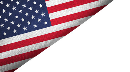 United States flag left side with blank copy space