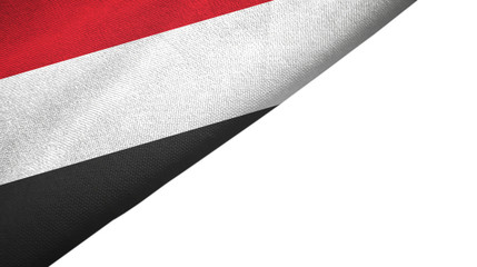 Yemen flag left side with blank copy space
