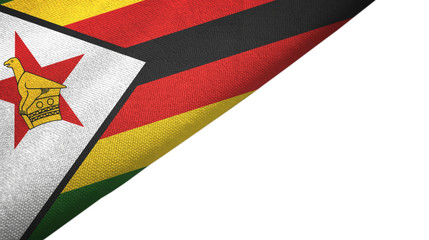Zimbabwe flag left side with blank copy space