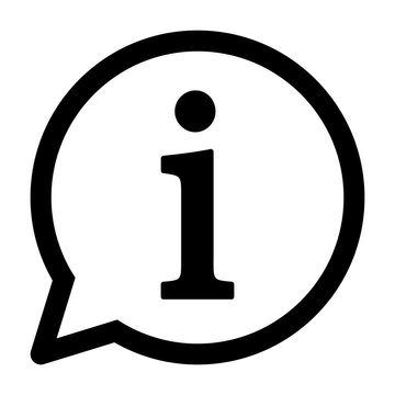 Information or info speech bubble line art vector icon for apps and websites