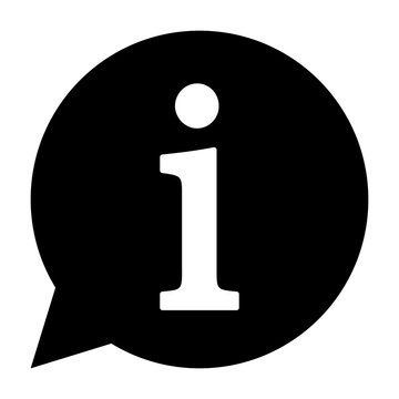 recommend clip art: Information or info speech bubble flat vector icon for apps and websites