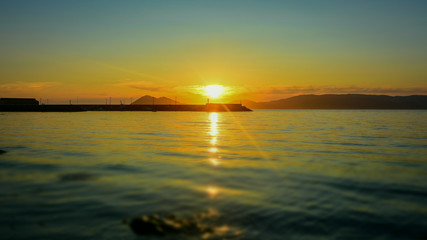 sunset over the sea