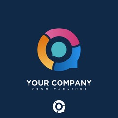 Obraz premium colorful vector chat logo, modern
