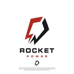 a modern, masculine minimalist rocket logo vector