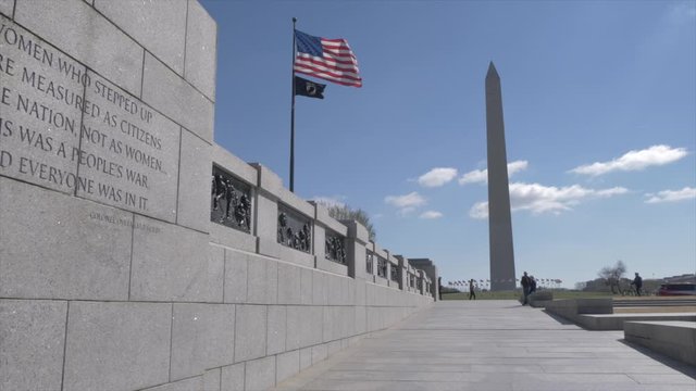 The Washington Monument from World War ll Memorial, Washington DC, United States of America, North America