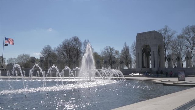 World War ll Memorial and Washington Monument, Washington DC, United States of America, North America