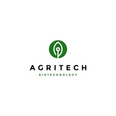Agricultural technology with leaf logo