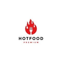 Fork and hot flame logo template