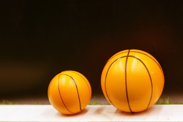 Basketball is on black background