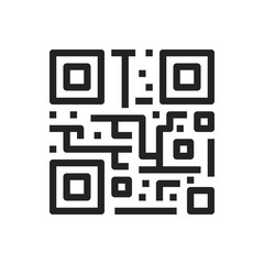 QR code icon, isolated on white background