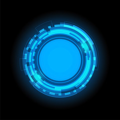 Futuristic User Interface HUD, colorful arc reactor