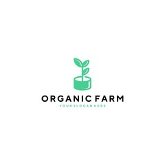 Fototapeta premium Organic farm modern flat logo