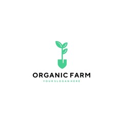 Organic farm modern flat logo