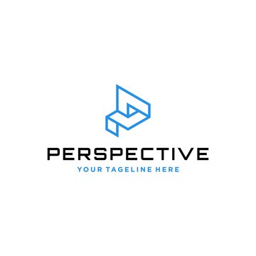 Perspective logo initial leter P 