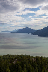 Beautiful Canadian Landscape View during a cloudy summer day. Taken in Murrin Park near Squamish, North of Vancouver, BC, Canada.