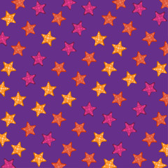 starfish patterns on purple background vector illustration 