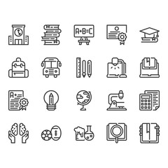 Education icon set.Vector illustration