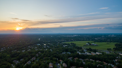Sunset over Rockville, Gaithersburg, and Darnestown 