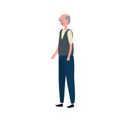 cute grandfather avatar character icon