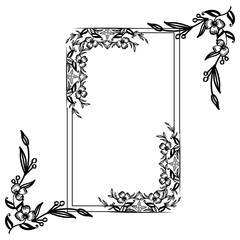 Set abstract of flower frame, place of text, for greeting card or invitation card. Vector