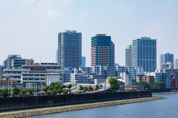 Fototapeta premium (東京都ｰ都市風景)月島側ウォーターフロント風景１