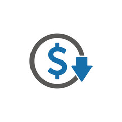 Cost reduction icon vector