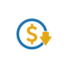 Cost reduction icon vector