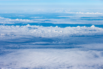 landscape above white clouds