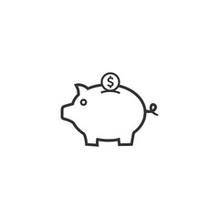 Piggy bank with coin vector