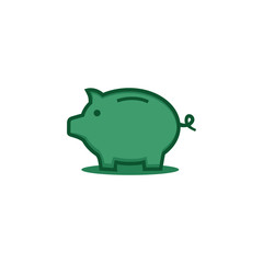 Piggy bank with coin vector