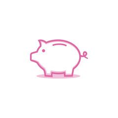 Piggy bank with coin vector