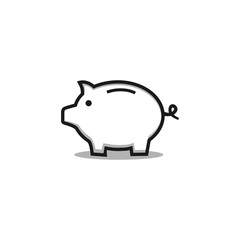 Piggy bank with coin vector