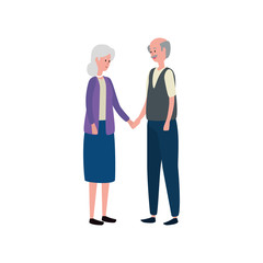 cute grandparents couple avatars characters